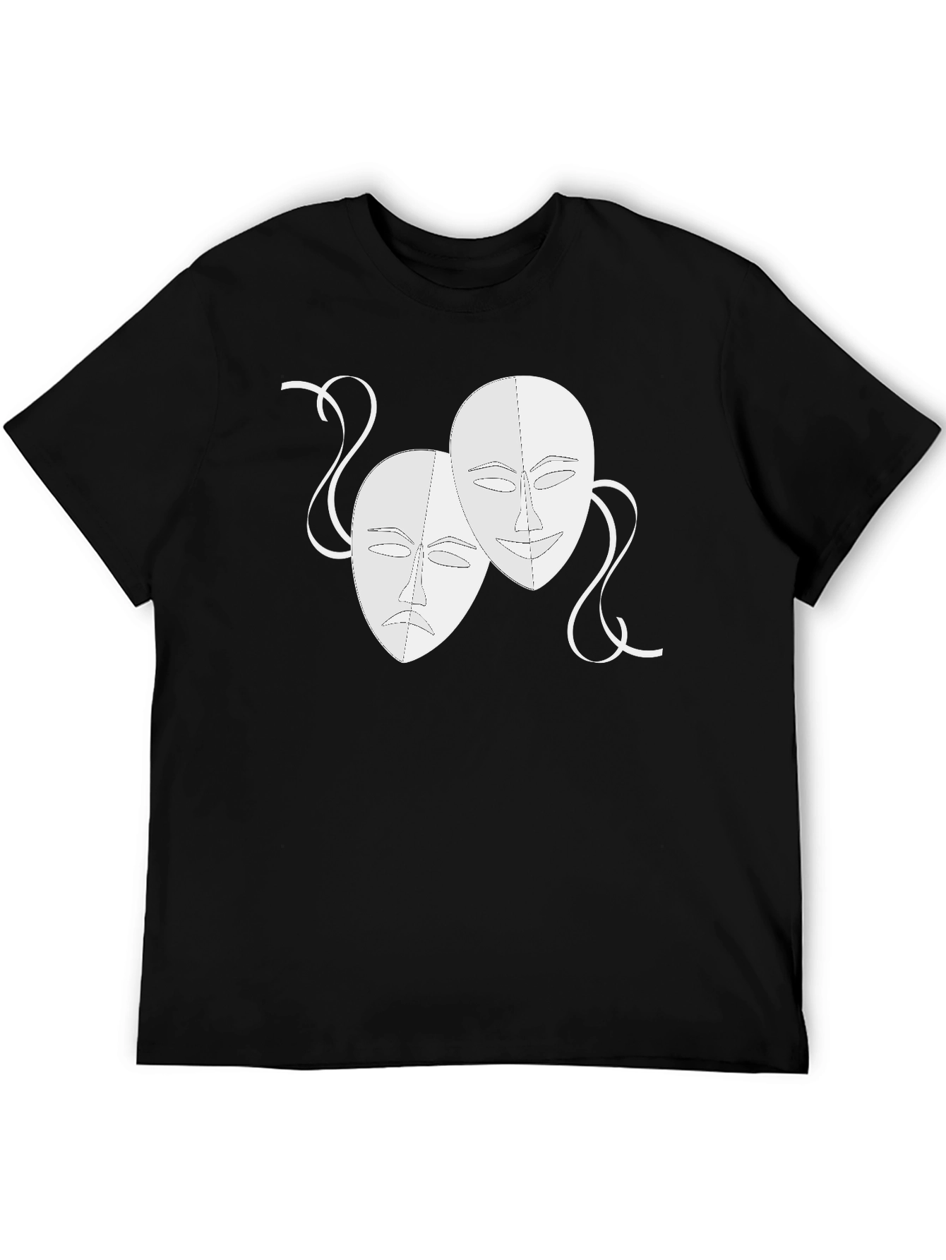 Comedy & Tragedy Masks Graphic Black Tee