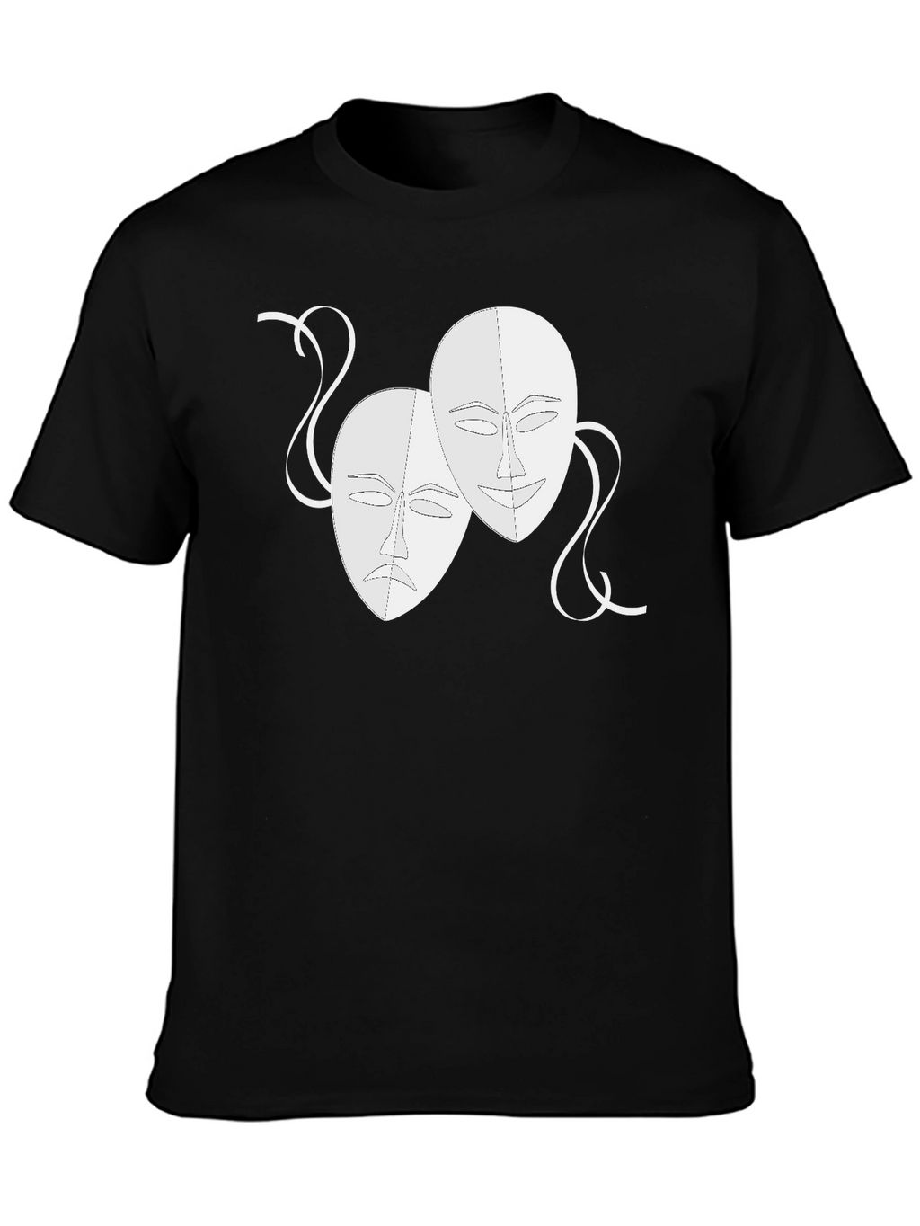 Comedy & Tragedy Masks Graphic Black Tee