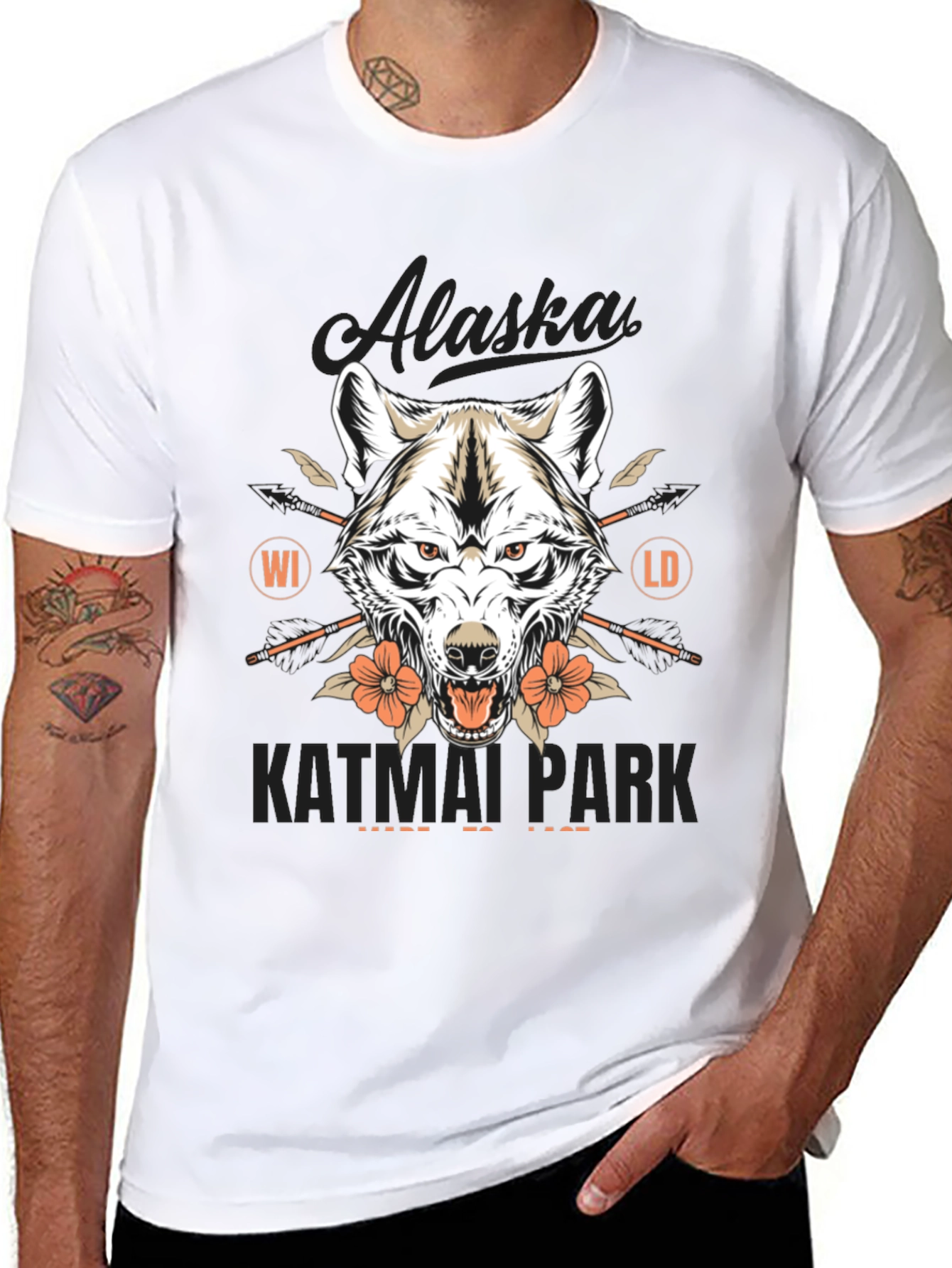 Alaska Katmai Park Wolf Graphic T-Shirt