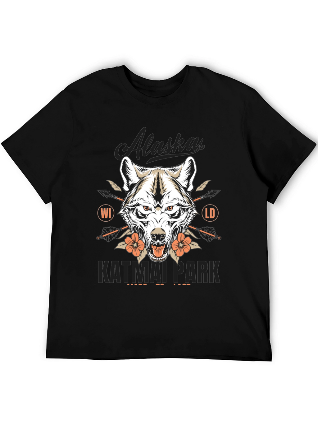 Alaska Katmai Park Wolf Graphic T-Shirt