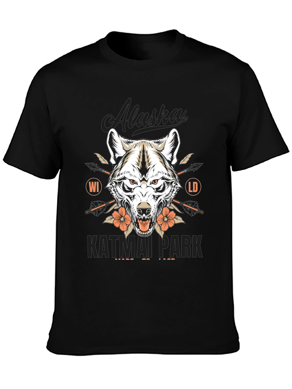 Alaska Katmai Park Wolf Graphic T-Shirt