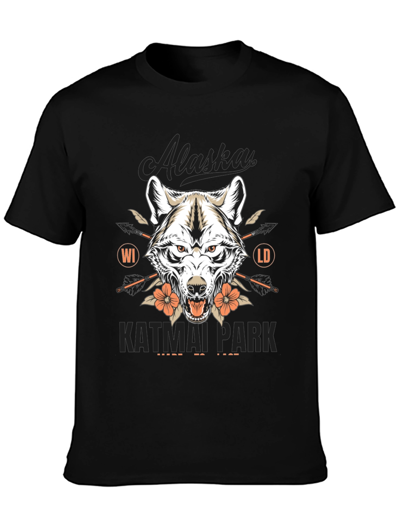 Alaska Katmai Park Wolf Graphic T-Shirt