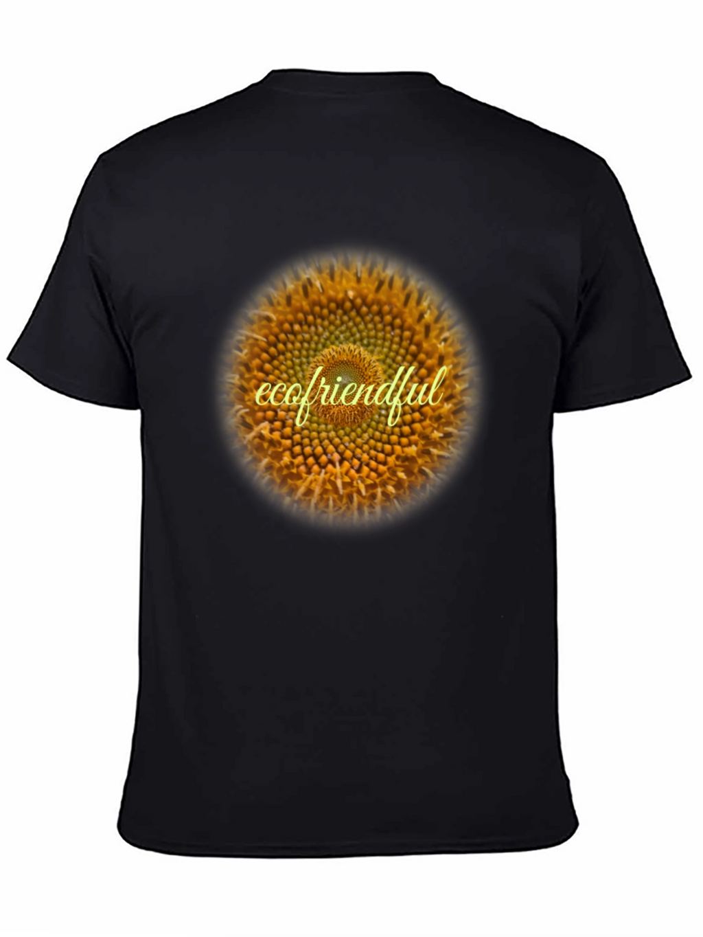 Eco-Friendly Sunflower Graphic Tee - Black
