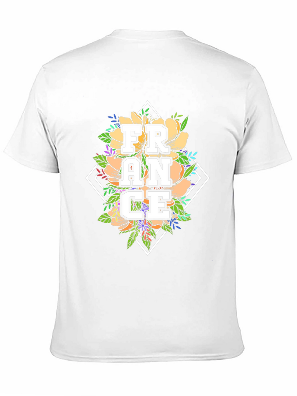Floral France Graphic Tee - Black Unisex T-Shirt