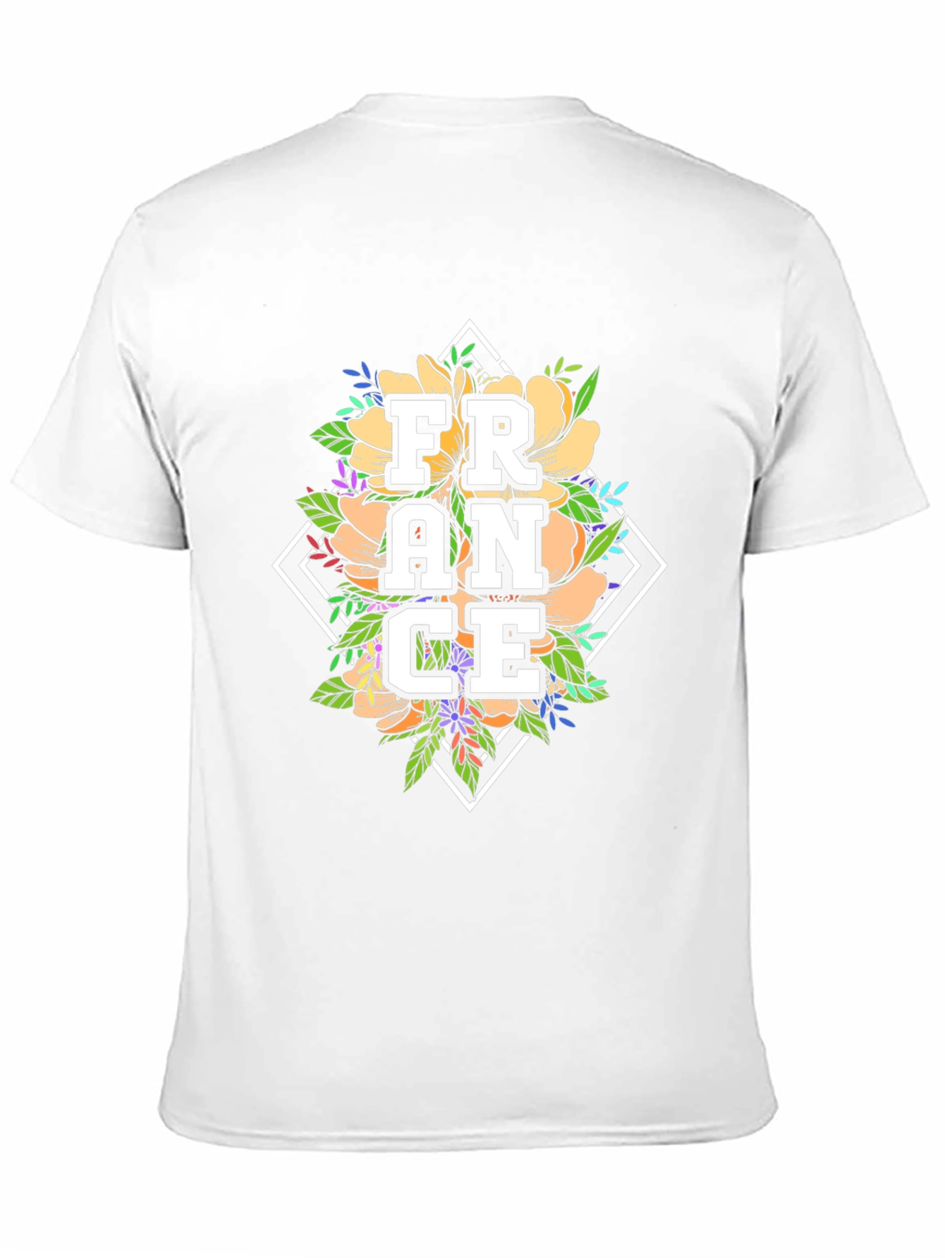 Floral France Graphic Tee - Black Unisex T-Shirt