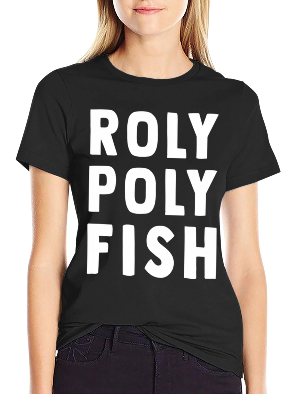 Roly Poly Fish Black Graphic Tee