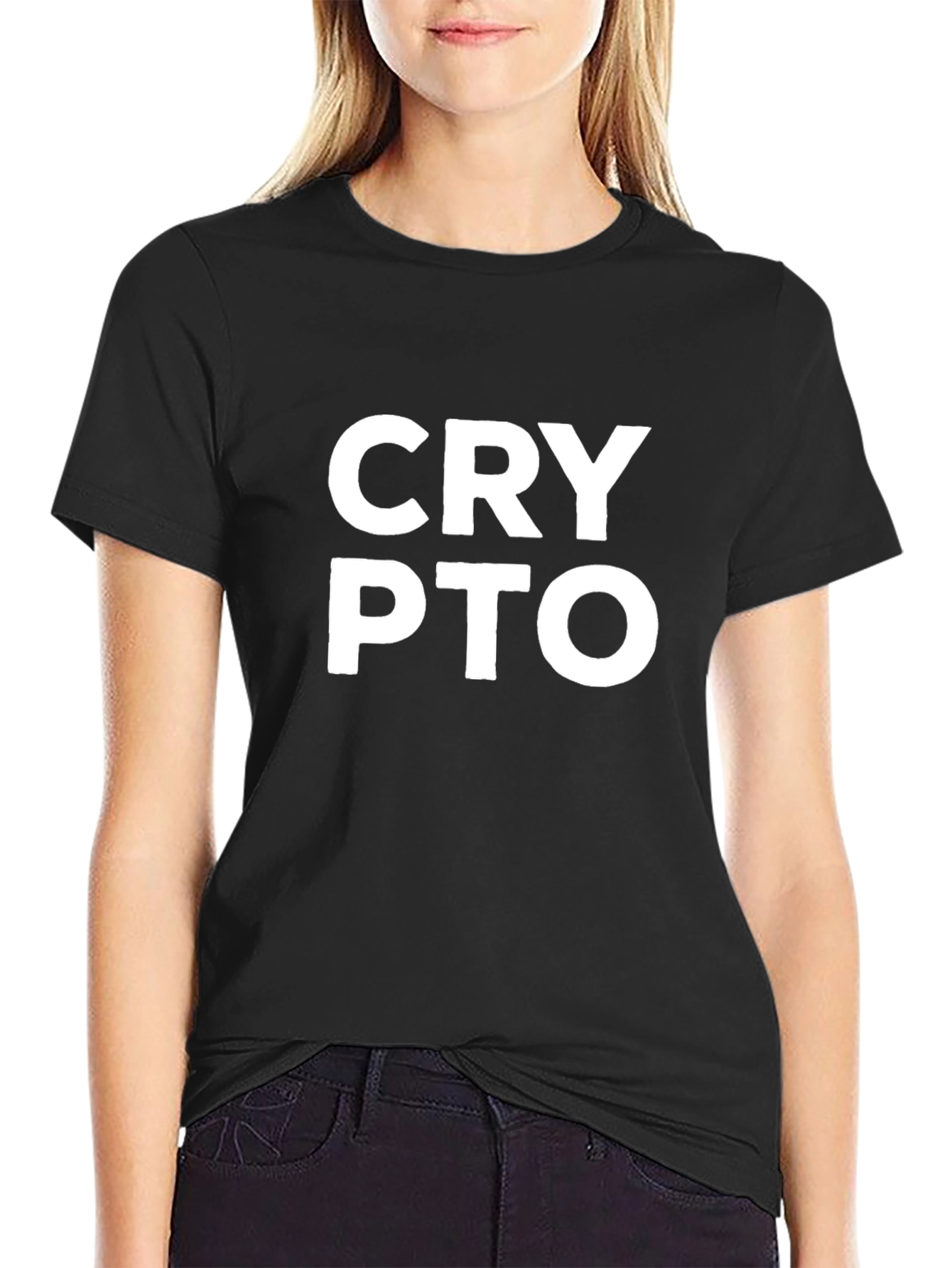 Crypto T-Shirt - Black Cotton Blend