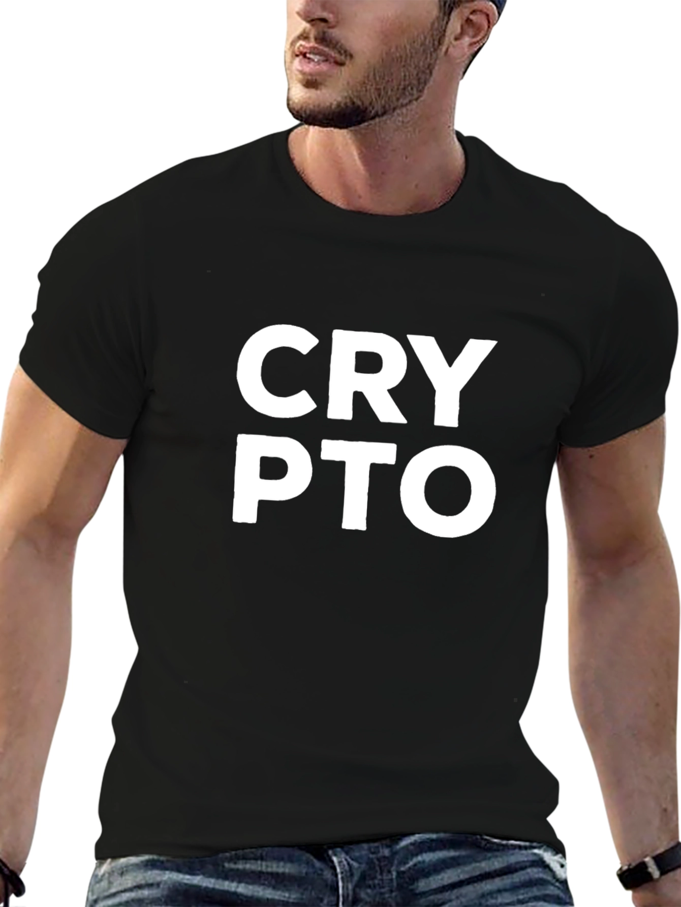 Crypto T-Shirt - Black Cotton Blend