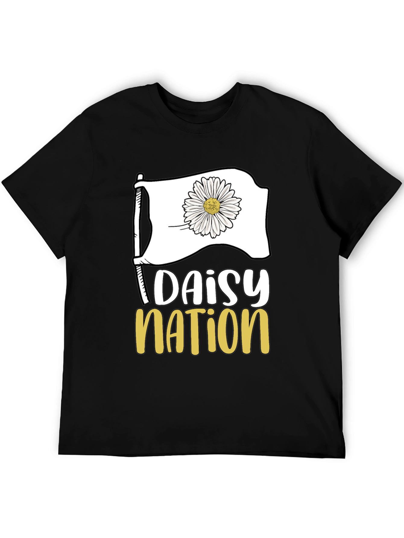 Daisy Nation Graphic Tee - Black Cotton T-Shirt