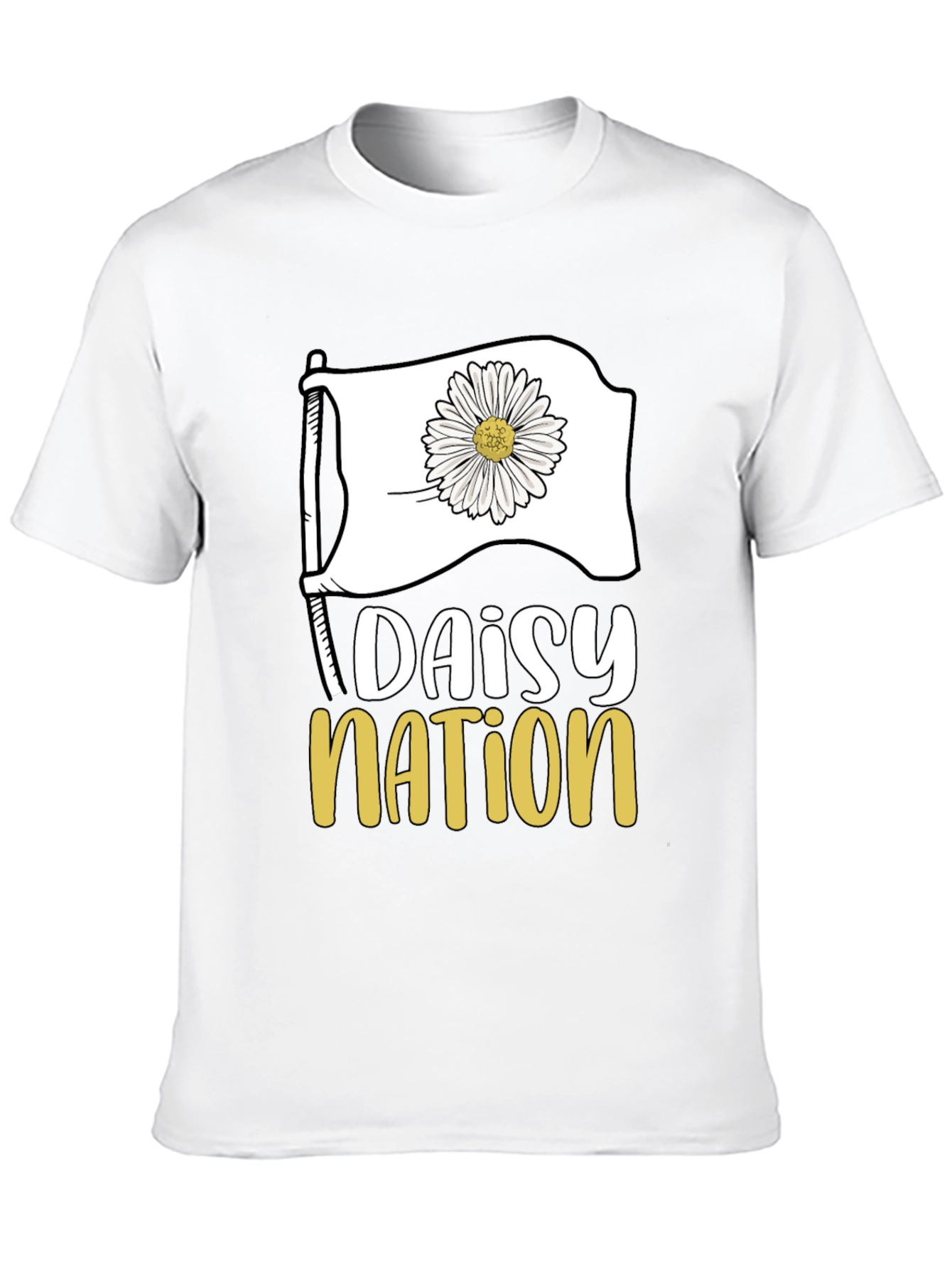 Daisy Nation Graphic Tee - Black Cotton T-Shirt