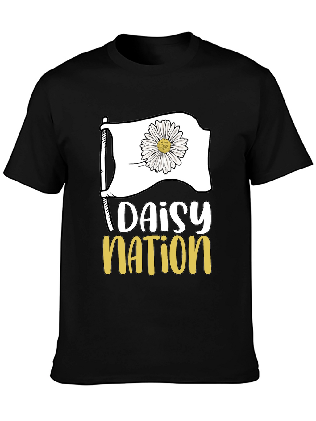Daisy Nation Graphic Tee - Black Cotton T-Shirt