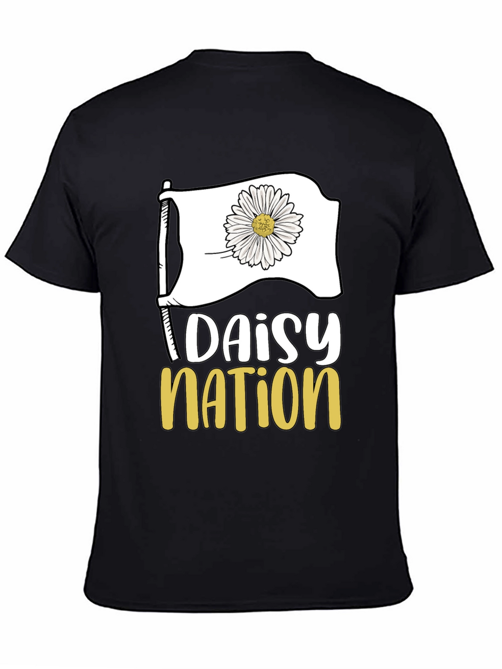 Daisy Nation Graphic Tee - Black Cotton T-Shirt