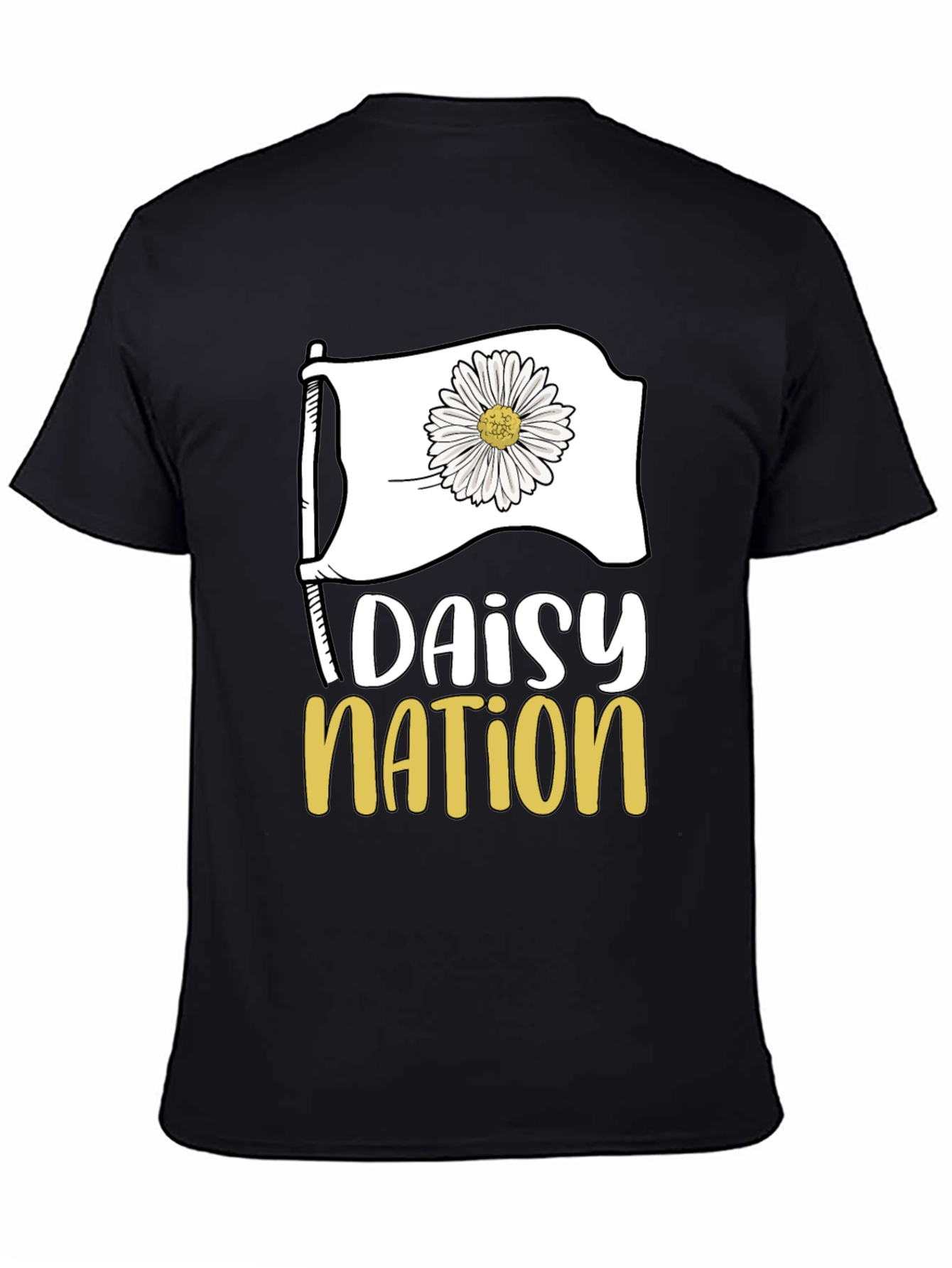 Daisy Nation Graphic Tee - Black Cotton T-Shirt