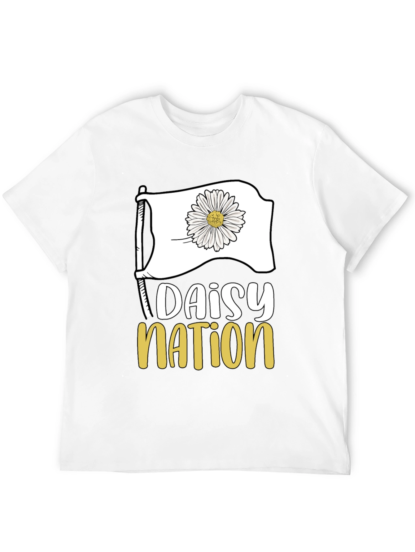 Daisy Nation Graphic Tee - Black Cotton T-Shirt
