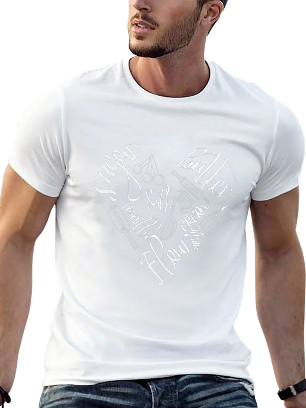 Bakers Heart T-Shirt - Black Cotton Baking Tee