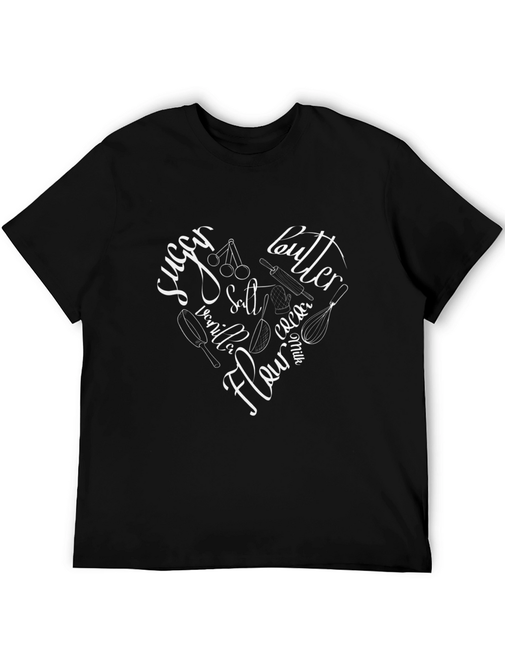 Bakers Heart T-Shirt - Black Cotton Baking Tee