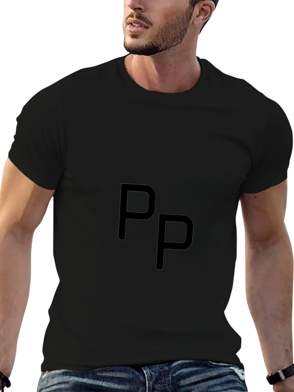 Mens Black Short Sleeve PP Graphic Tee