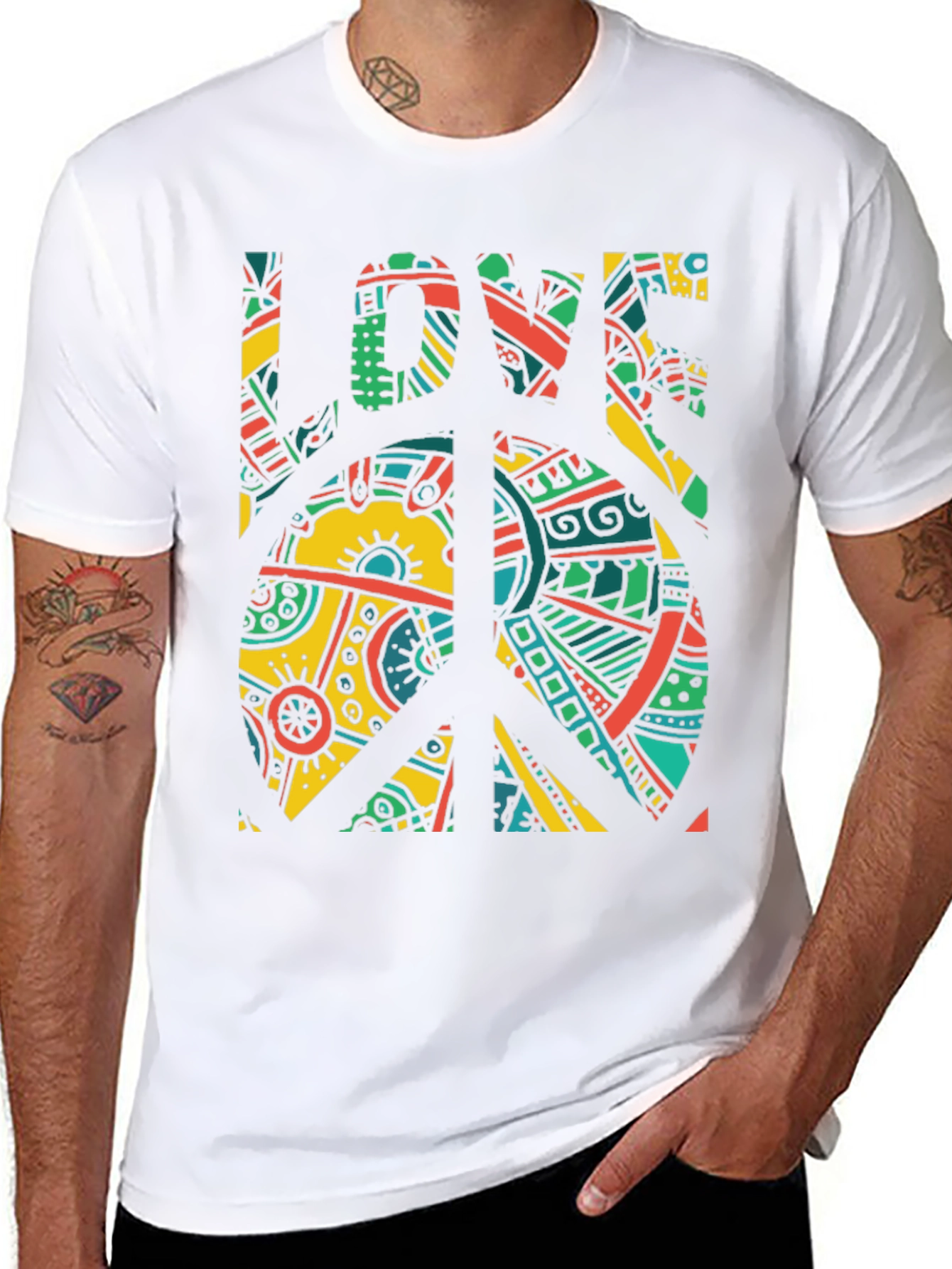 Peace & Love Graphic Tee - Retro Design