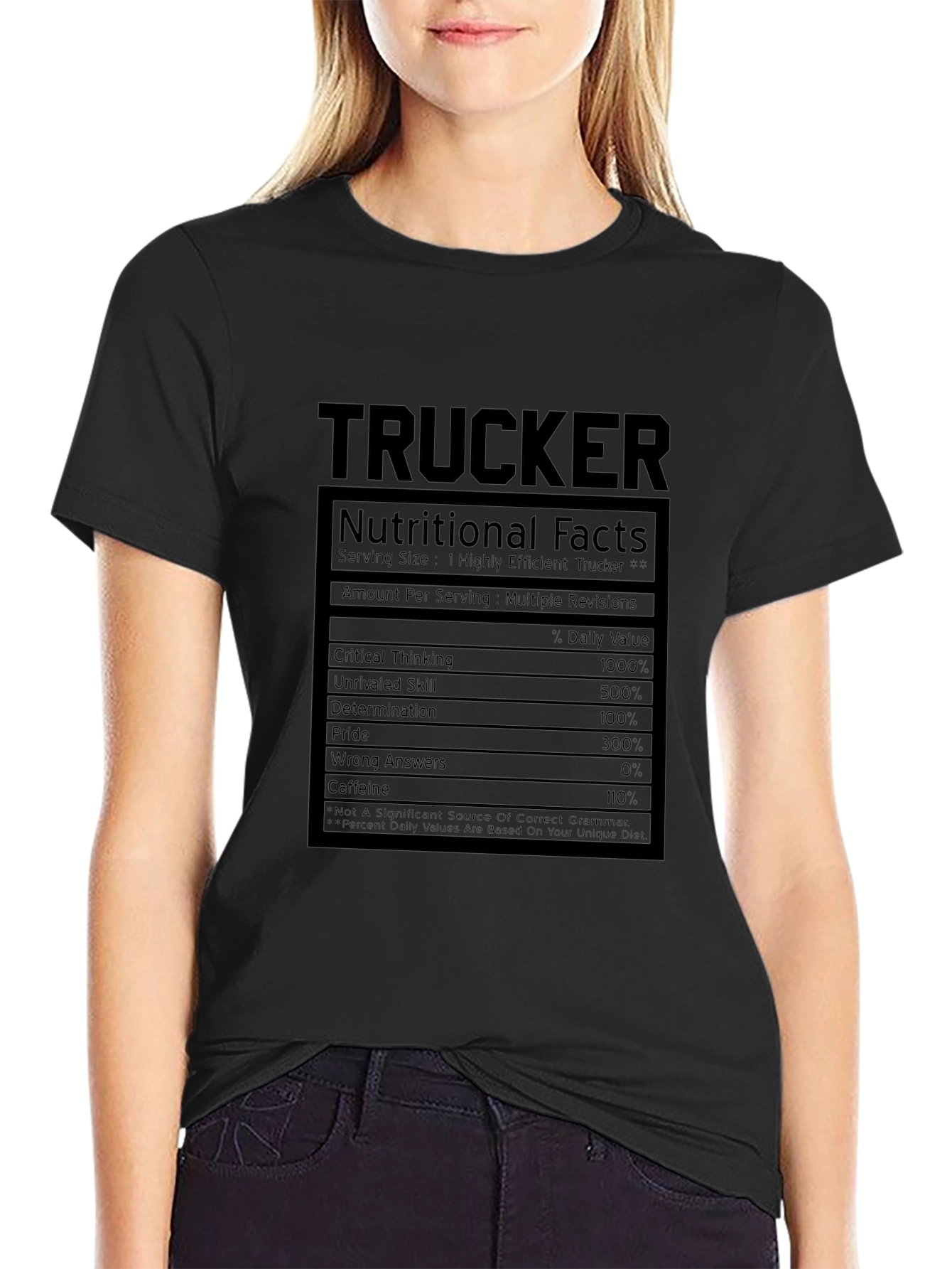 Trucker Nutritional Facts Graphic T-Shirt
