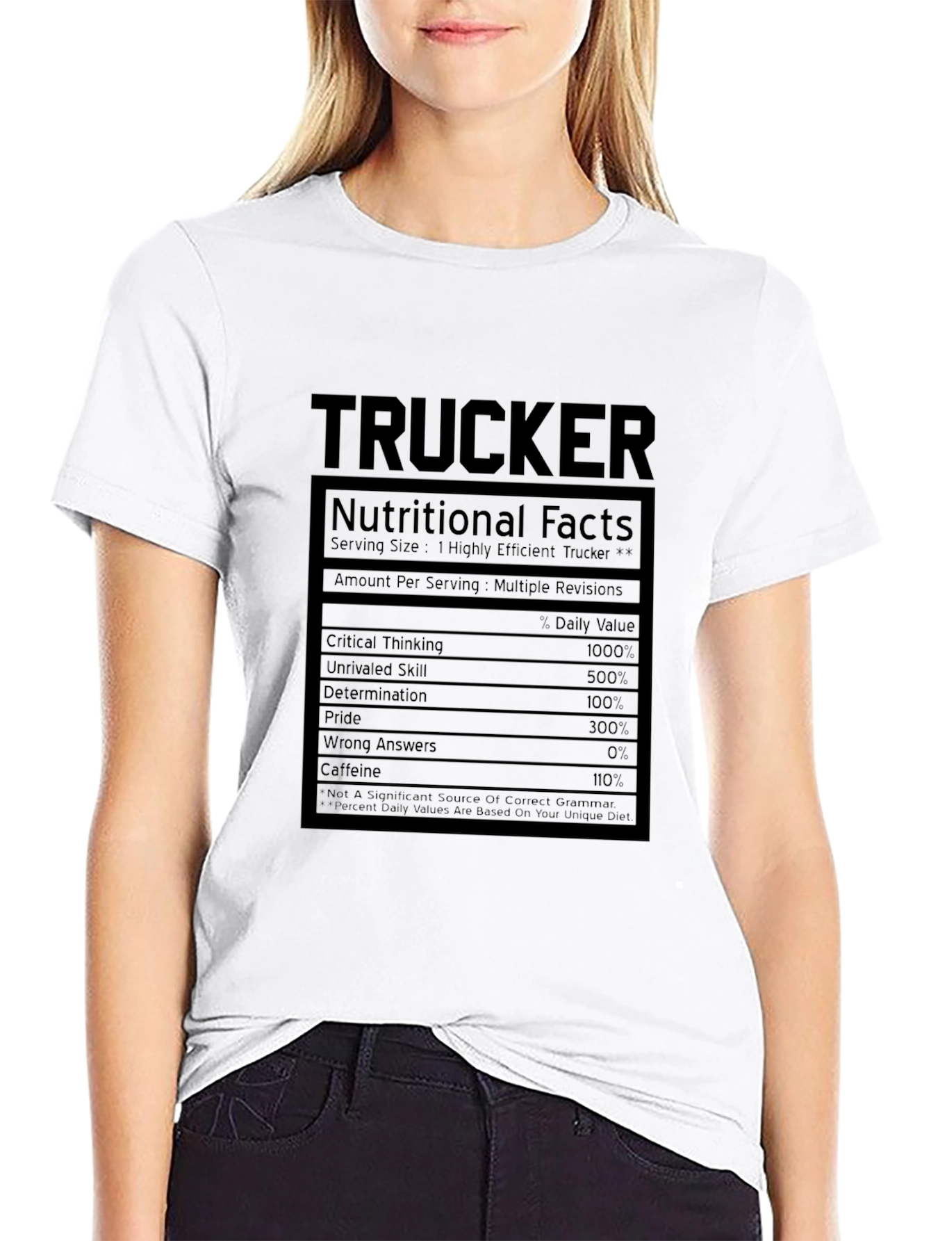 Trucker Nutritional Facts Graphic T-Shirt