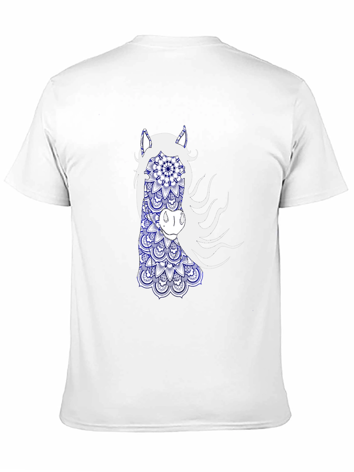 Black T-Shirt with Horse Mandala Graphic