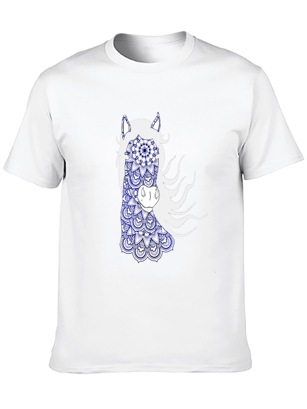 Black T-Shirt with Horse Mandala Graphic