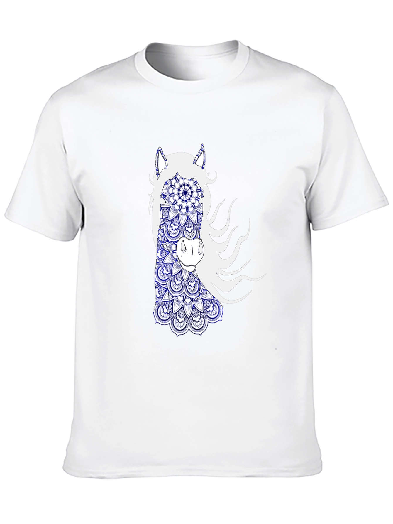 Black T-Shirt with Horse Mandala Graphic