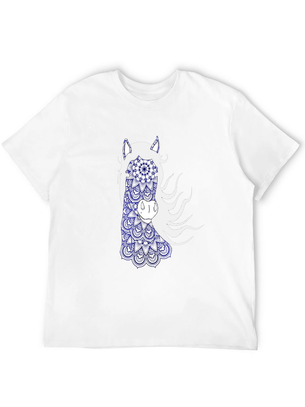 Black T-Shirt with Horse Mandala Graphic