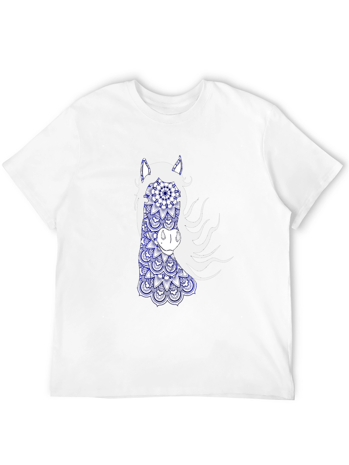 Black T-Shirt with Horse Mandala Graphic