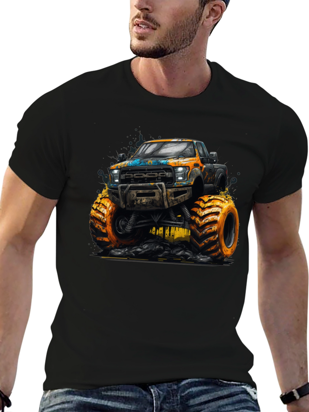 Monster Truck Graphic T-Shirt - Black