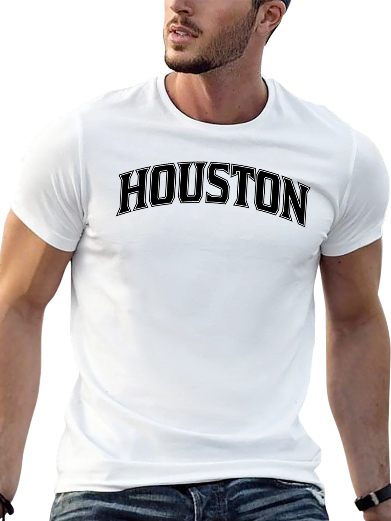 Houston Graphic Print Tee - Soft Cotton Comfort
