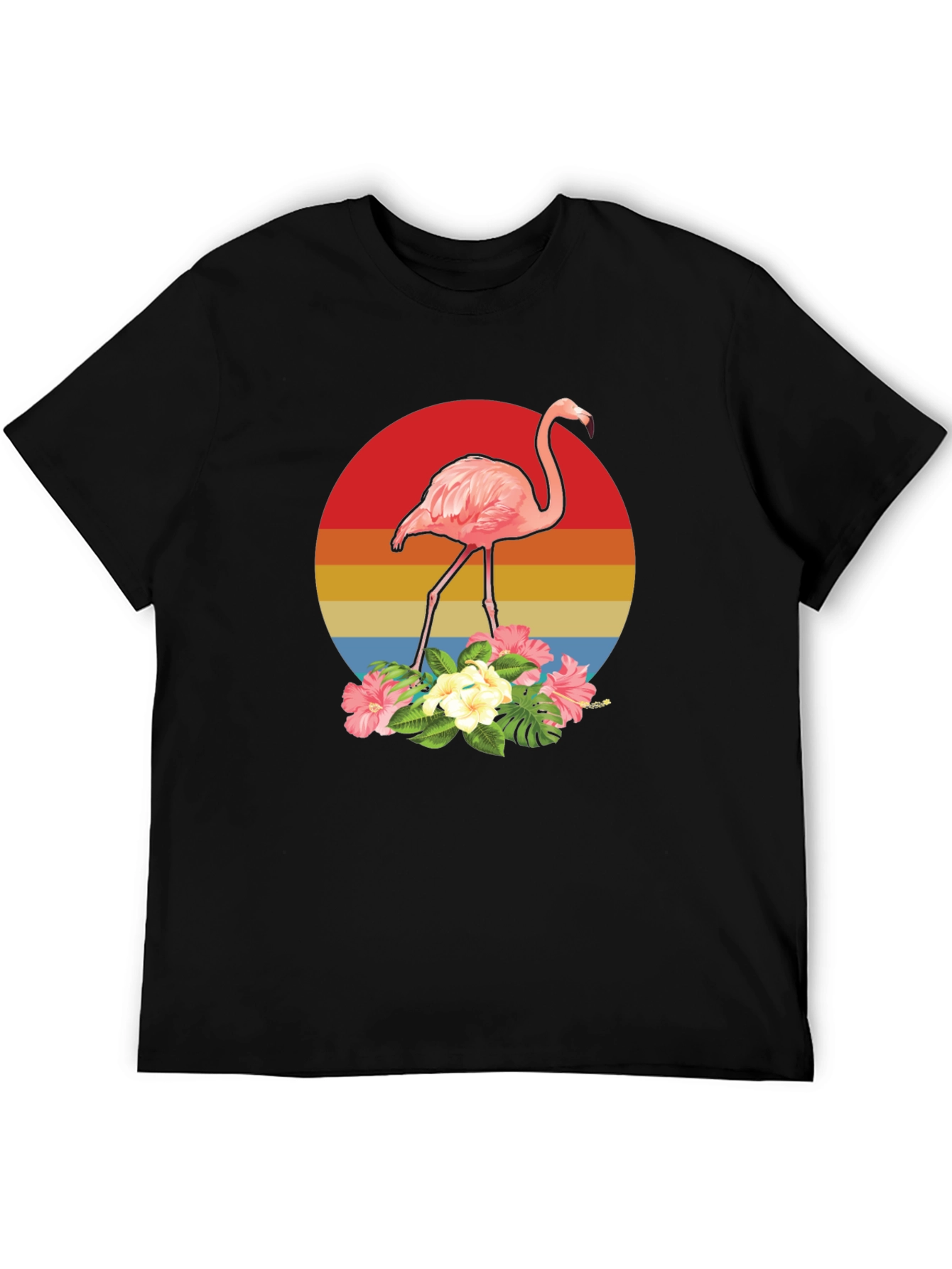 Tropical Flamingo T-Shirt - Sunset Design