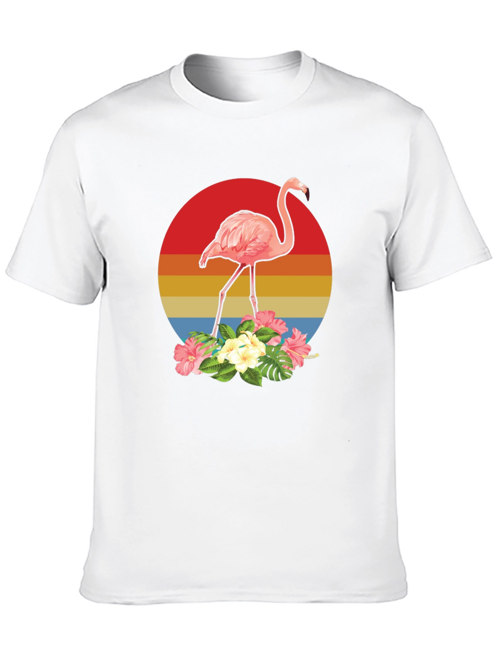 Tropical Flamingo T-Shirt - Sunset Design