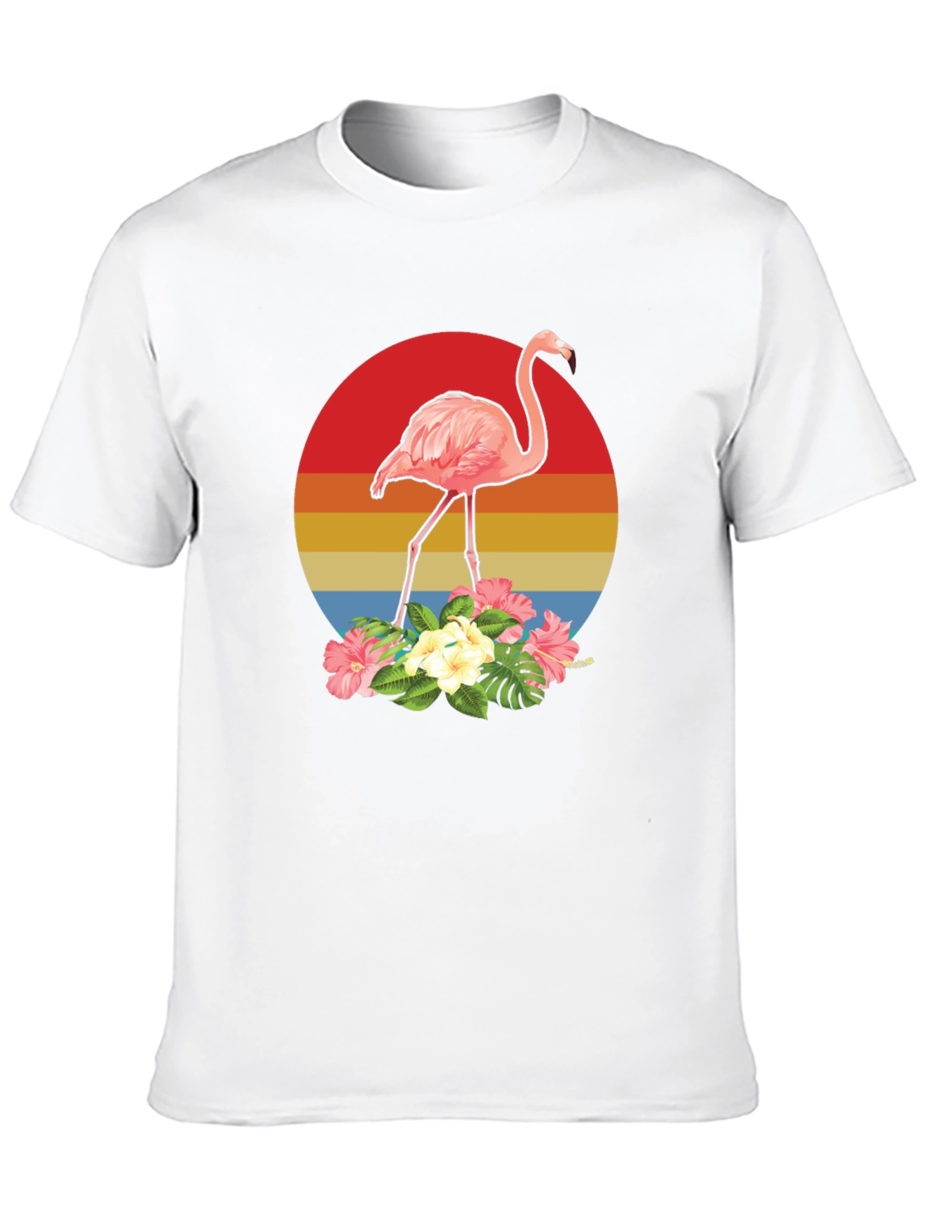 Tropical Flamingo T-Shirt - Sunset Design