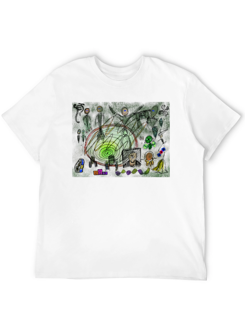 Abstract Art Graphic Print Black T-Shirt