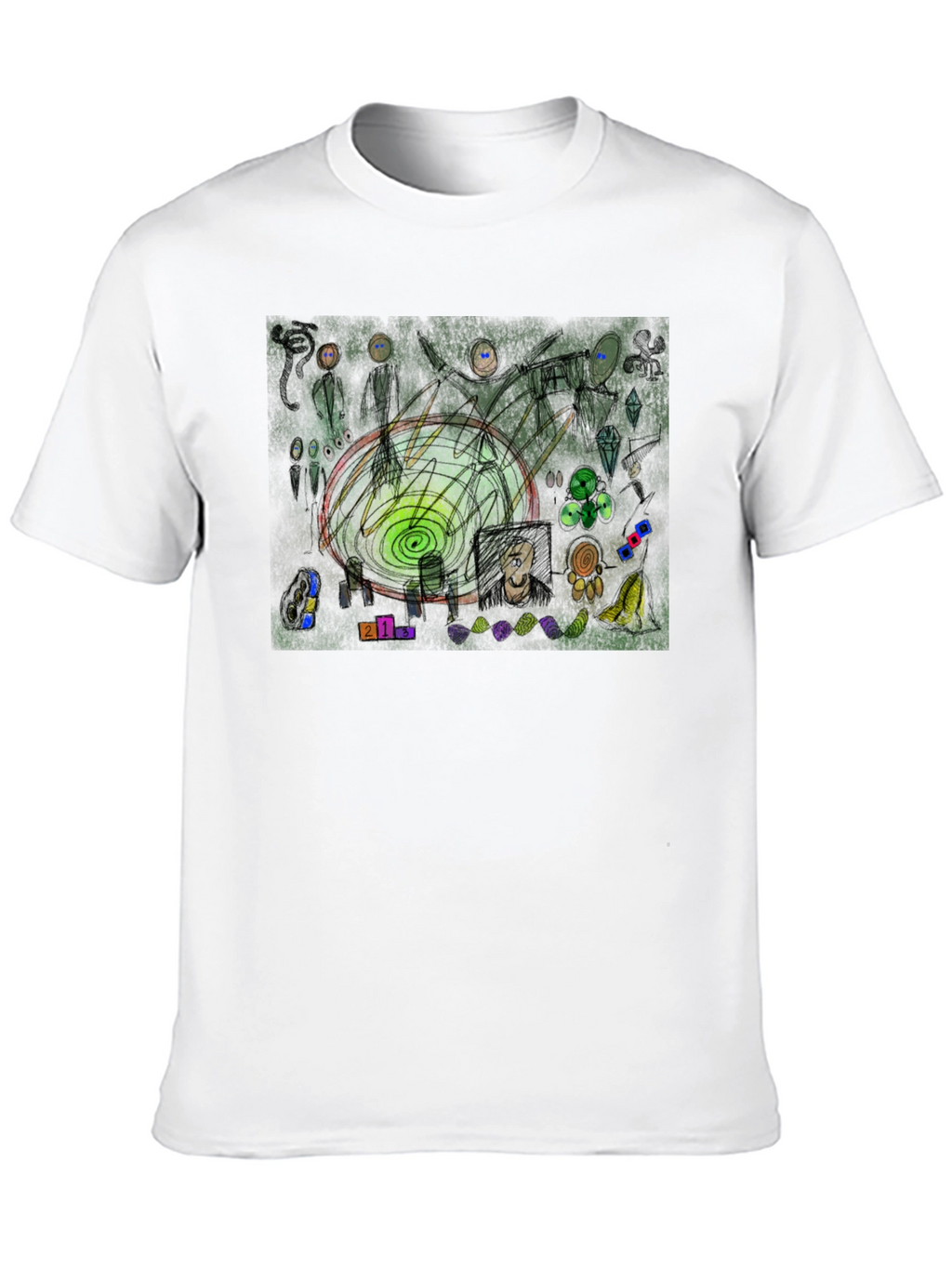 Abstract Art Graphic Print Black T-Shirt