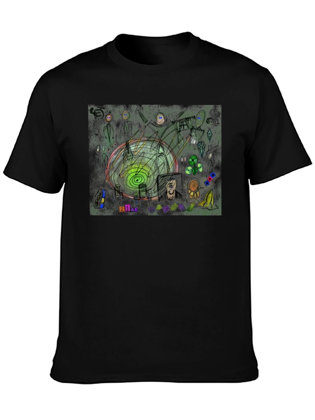 Abstract Art Graphic Print Black T-Shirt