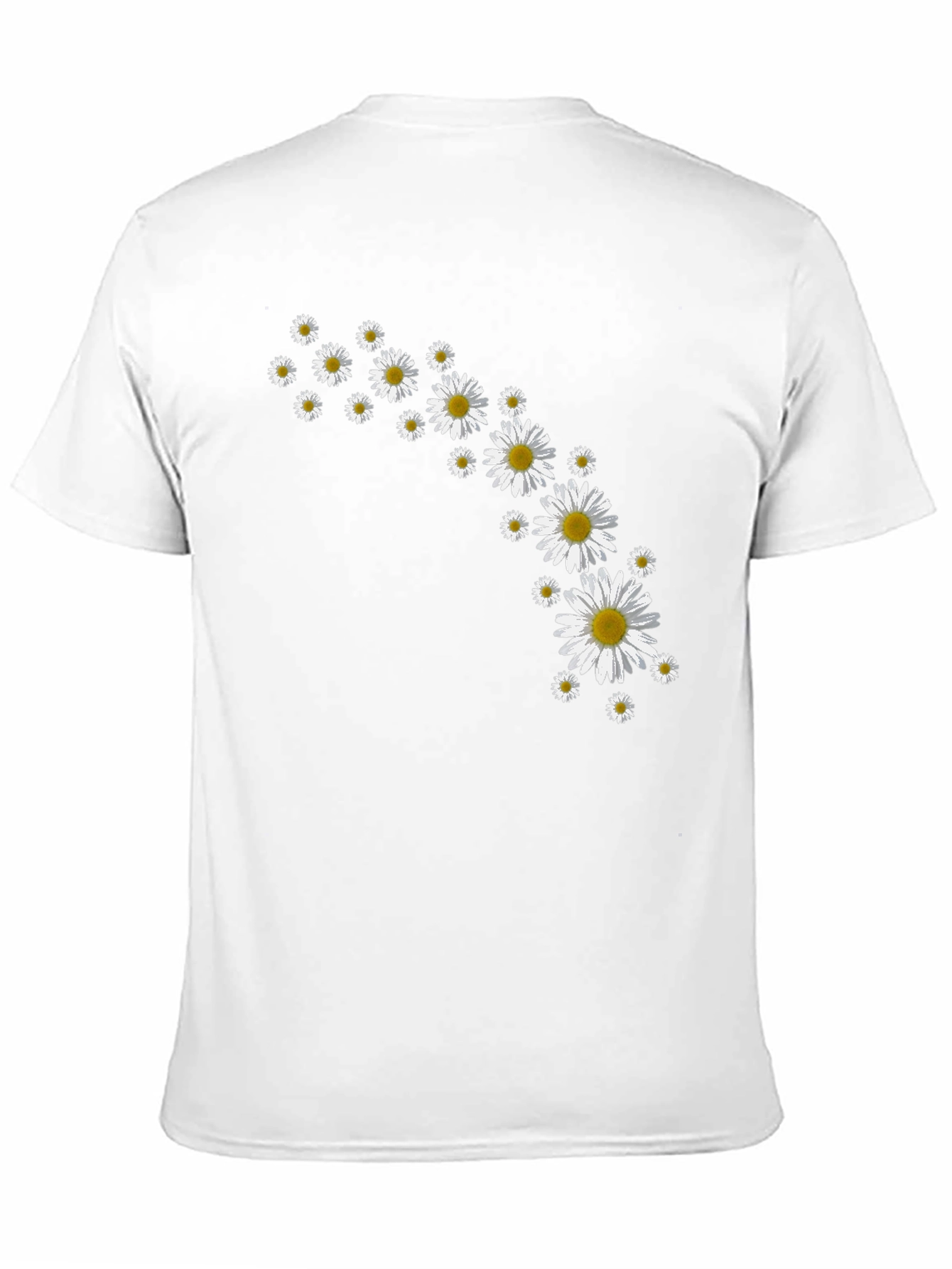 Daisy Flower Print Black T-Shirt