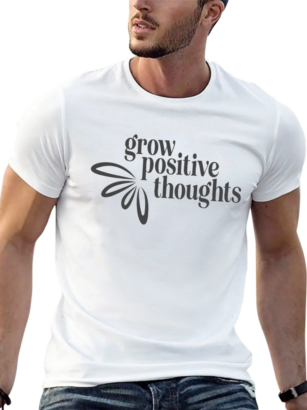 Grow Positive Thoughts Black T-Shirt