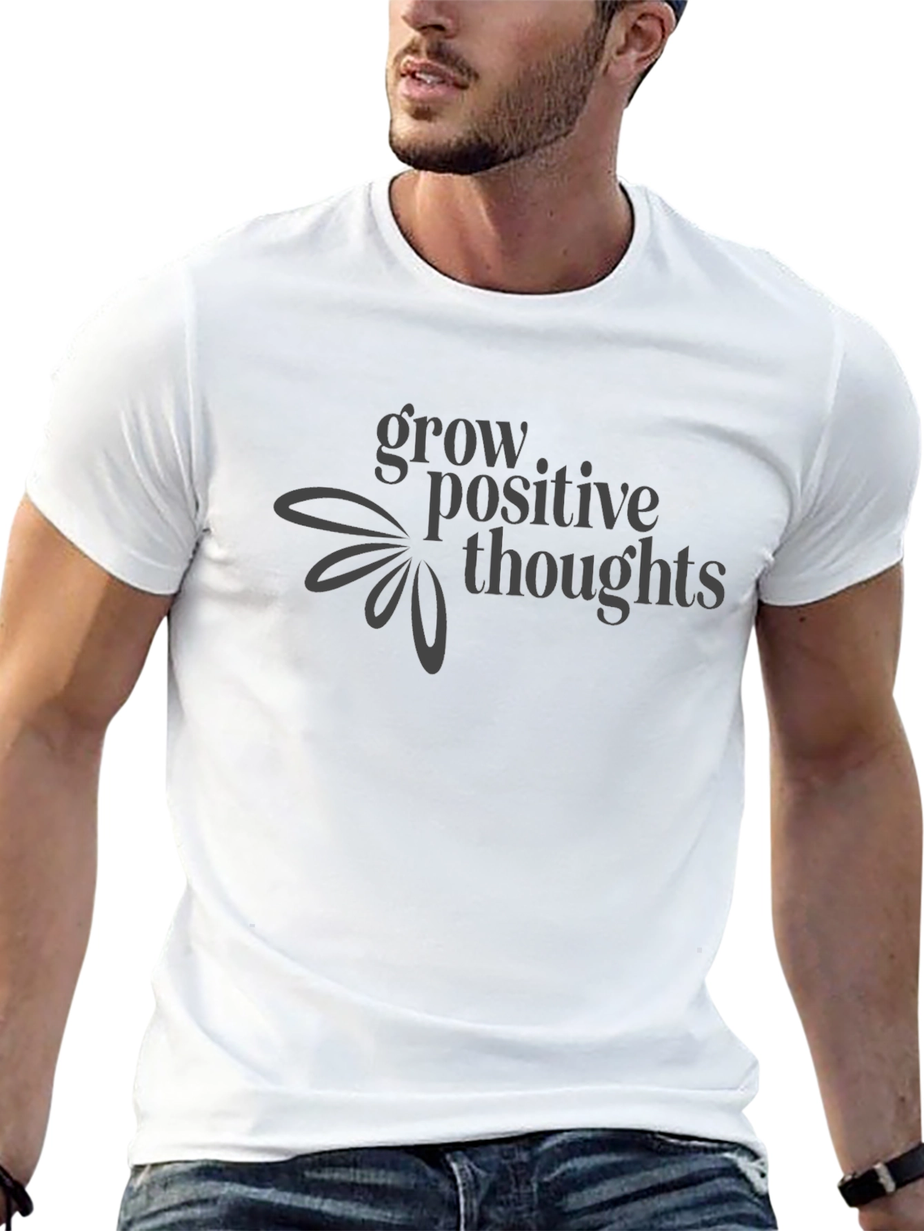 Grow Positive Thoughts Black T-Shirt