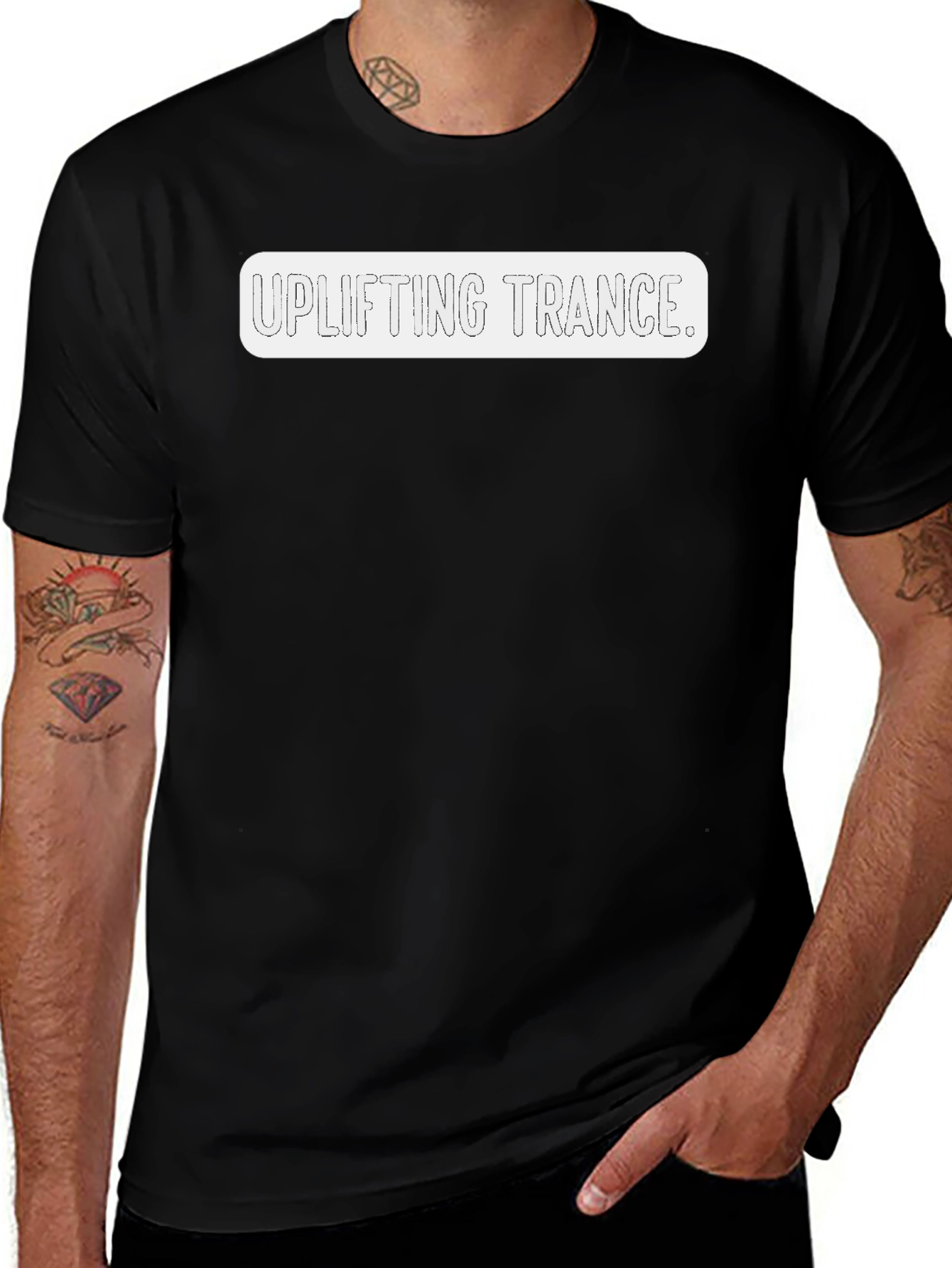 Uplifting Trance Black Graphic Tee - Stylish Music Lover Shirt