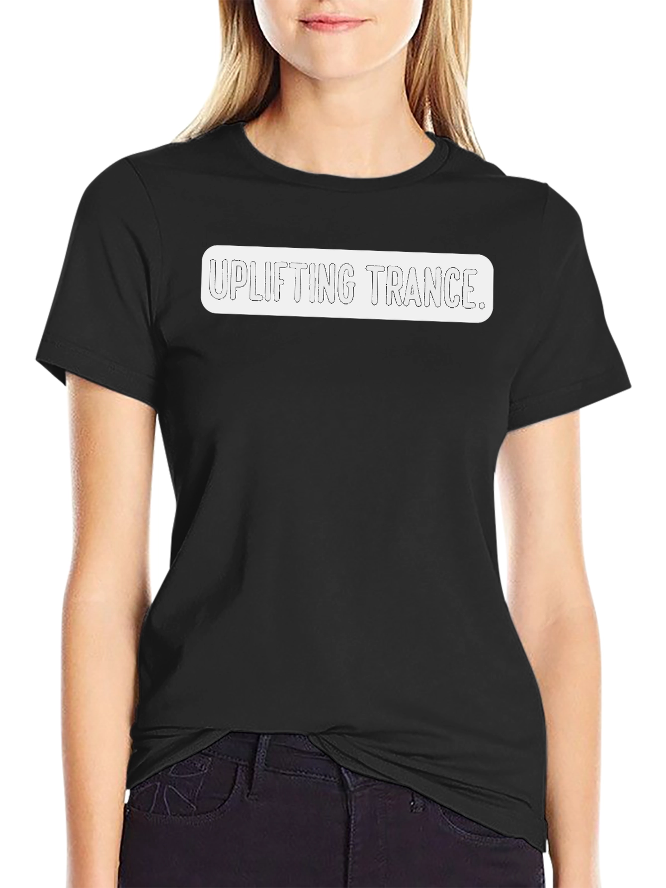Uplifting Trance Black Graphic Tee - Stylish Music Lover Shirt