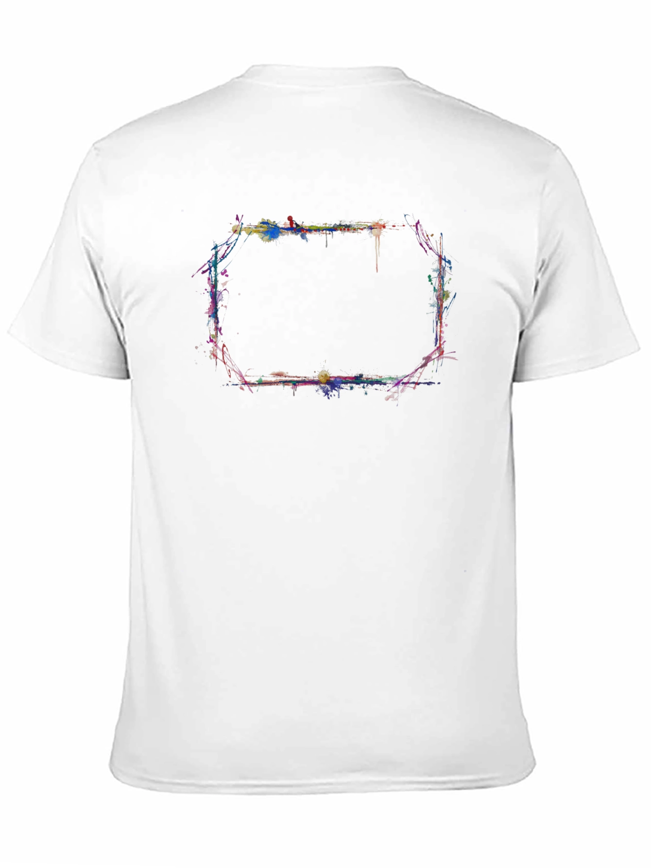 Abstract Paint Splatter Graphic Black T-Shirt