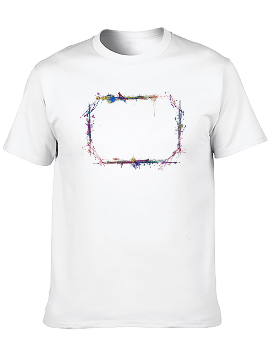 Abstract Paint Splatter Graphic Black T-Shirt