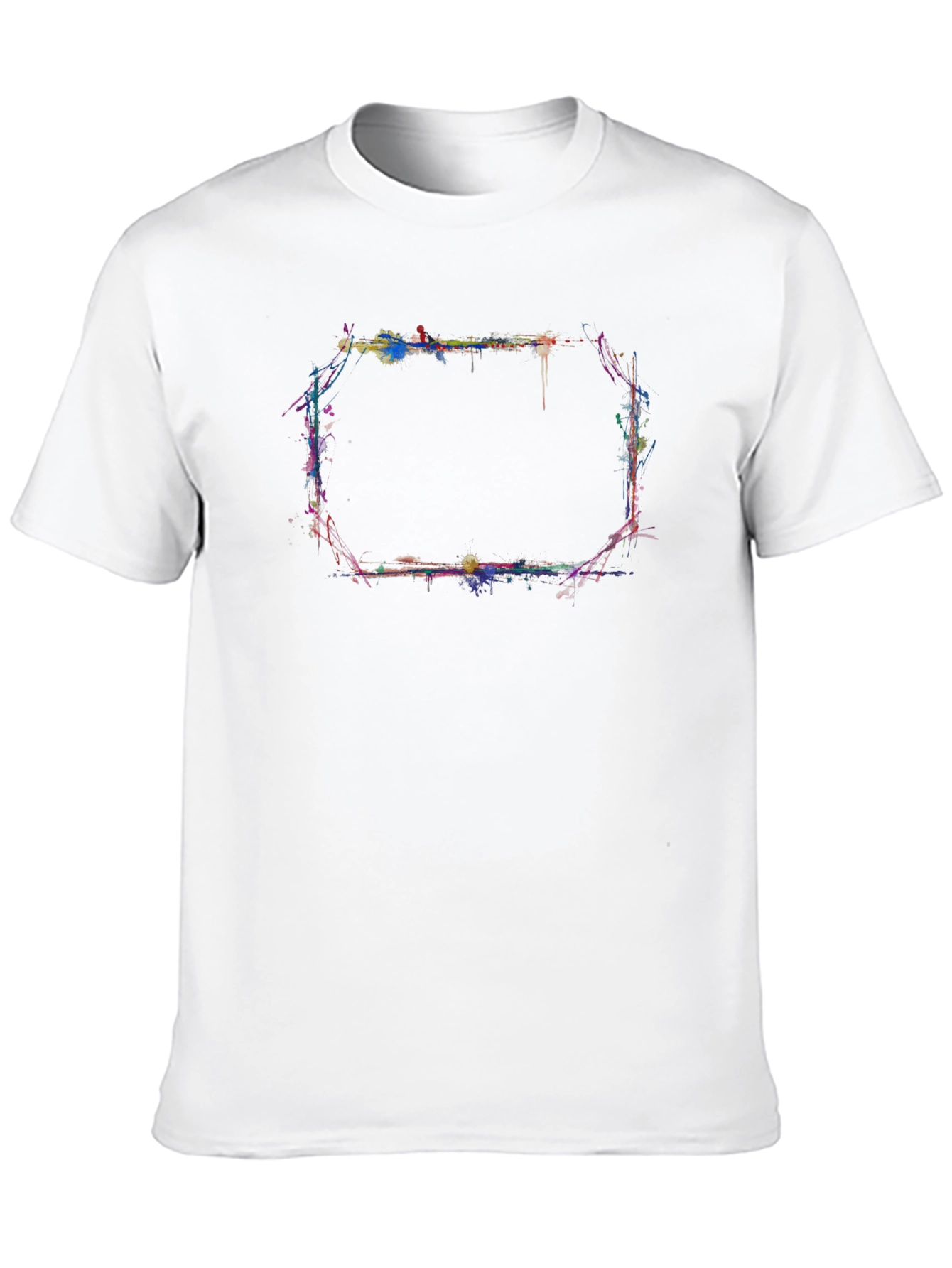 Abstract Paint Splatter Graphic Black T-Shirt