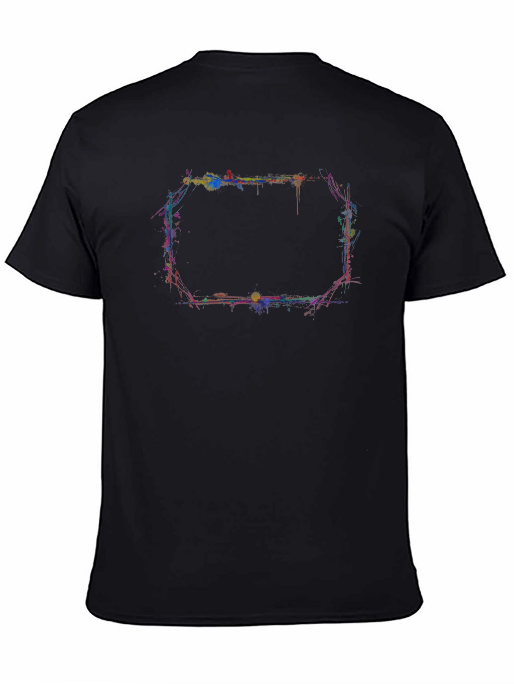 Abstract Paint Splatter Graphic Black T-Shirt