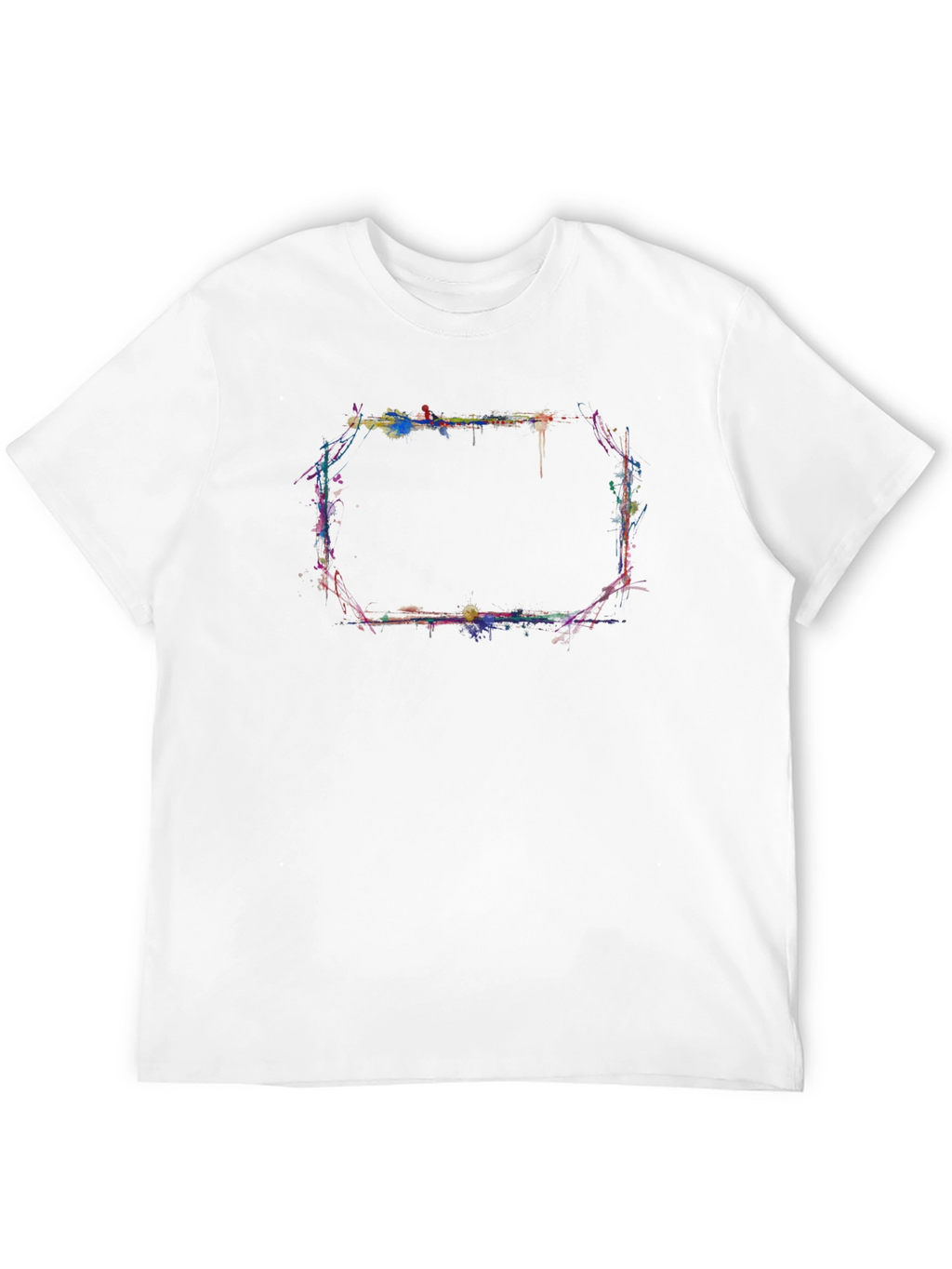 Abstract Paint Splatter Graphic Black T-Shirt