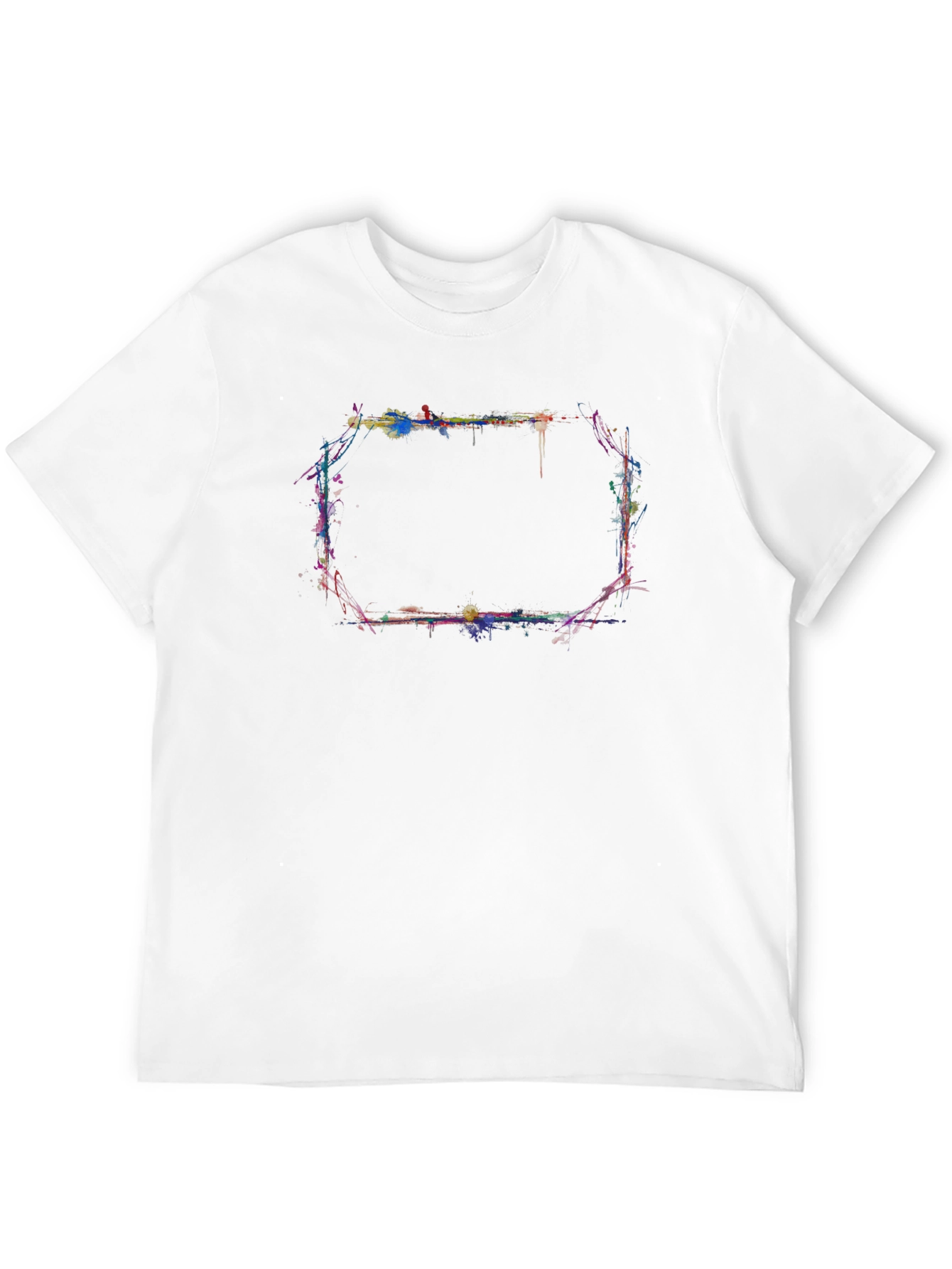 Abstract Paint Splatter Graphic Black T-Shirt