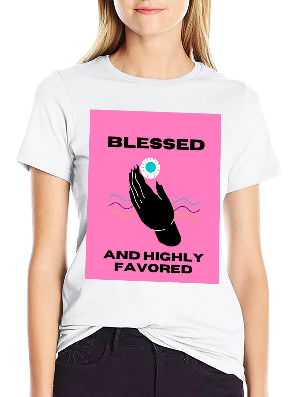Blessed & Highly Favored Black T-Shirt