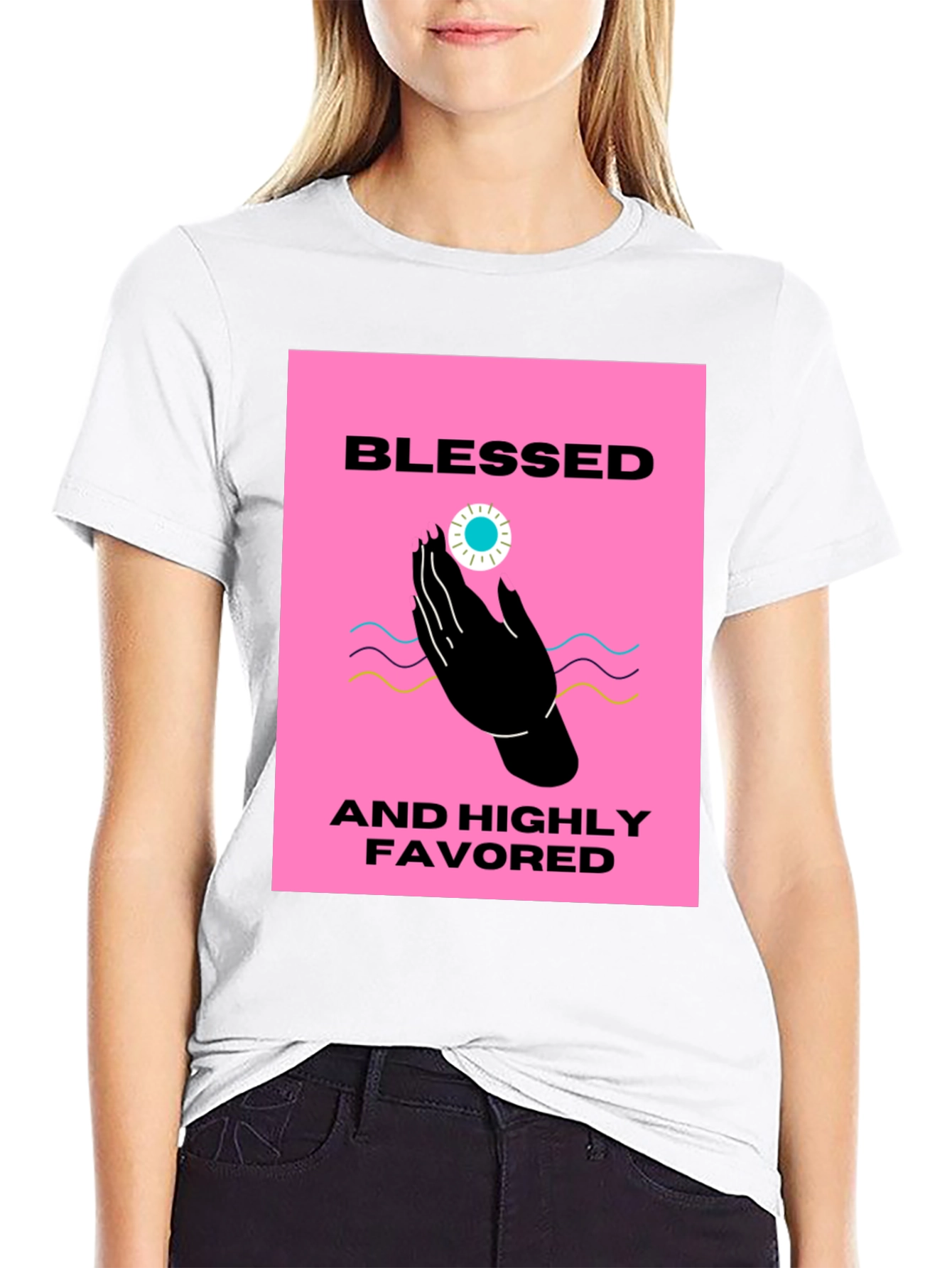 Blessed & Highly Favored Black T-Shirt